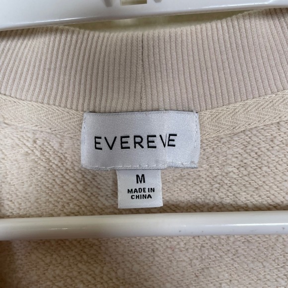 Evereve Women's Mayan Sleeveless V Neck Sweatshirt Vest Top Side Stripe Beige M - Picture 6 of 9